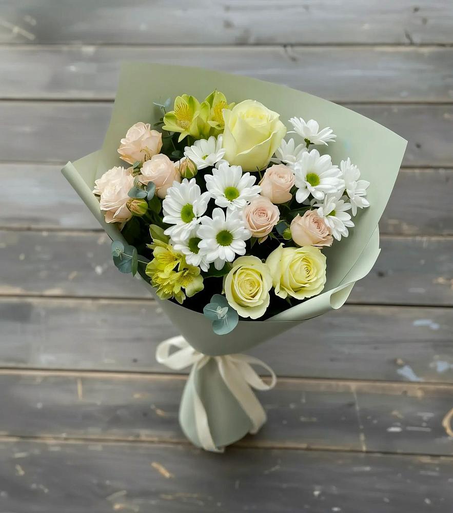 Букет цветов из: Альстромерии, Розы и Хризантемы в Орле