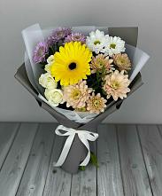 Букет цветов из:  Розы, Герберы и Хризантемы в Орле