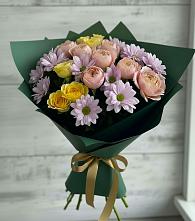 Букет цветов из:  Хризантемы и Розы в Орле