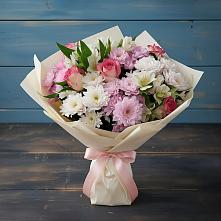 Букет цветов из:  Хризантемы, Альстромерии и Розы в Орле