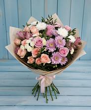 Букет цветов из:  Хризантемы, Розы и Альстромерии в Орле