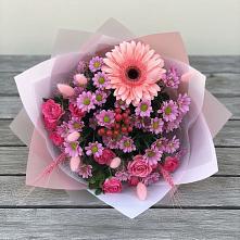 Букет цветов из:  Розы, Герберы и Хризантемы в Орле