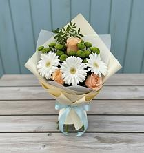 Букет цветов из:  Герберы, Розы и Хризантемы в Орле